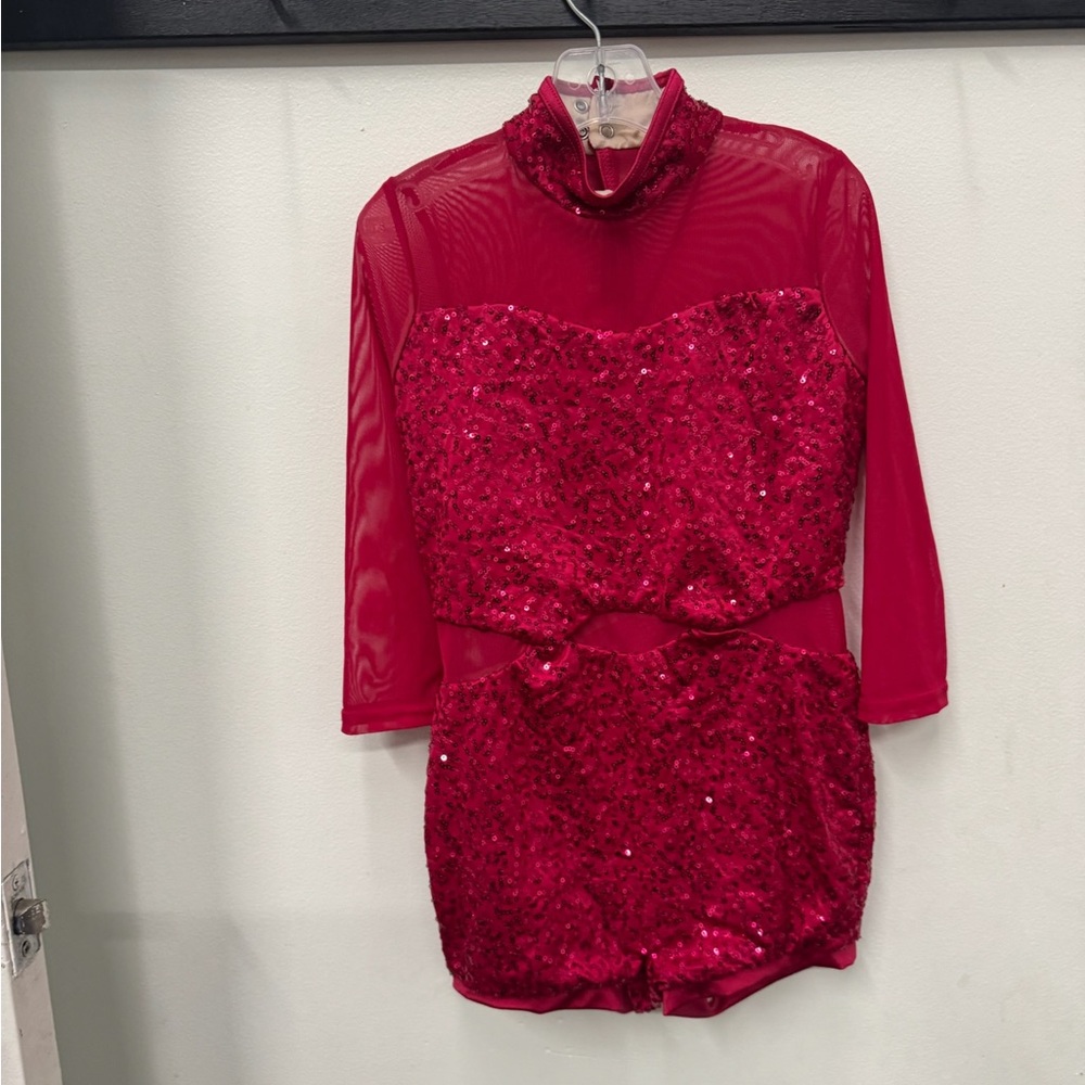 Weissman Red Sequin Kids Dance Costume